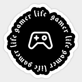 Gamer Life Controller (white text) Sticker